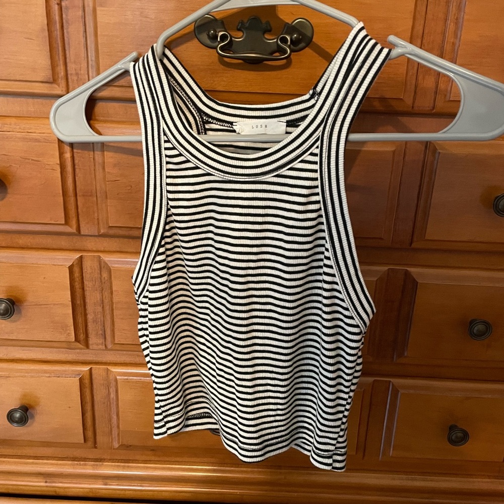 Striped cropped tank top